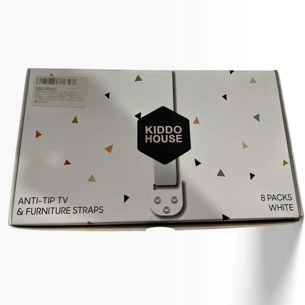 Kiddo House Anti Tip TV Furniture Safety Straps 8 Pack White Baby Proofing NEW
